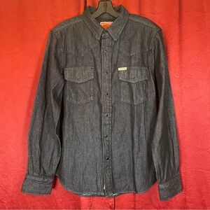 The Wyatt Pearl Snap Long Sleeve Midnight Denim Shirt Sendero Size Small NWT